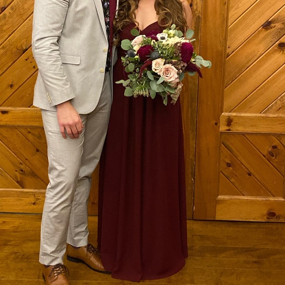 Burgundy Floor Length Dress - Picture 3 of 3